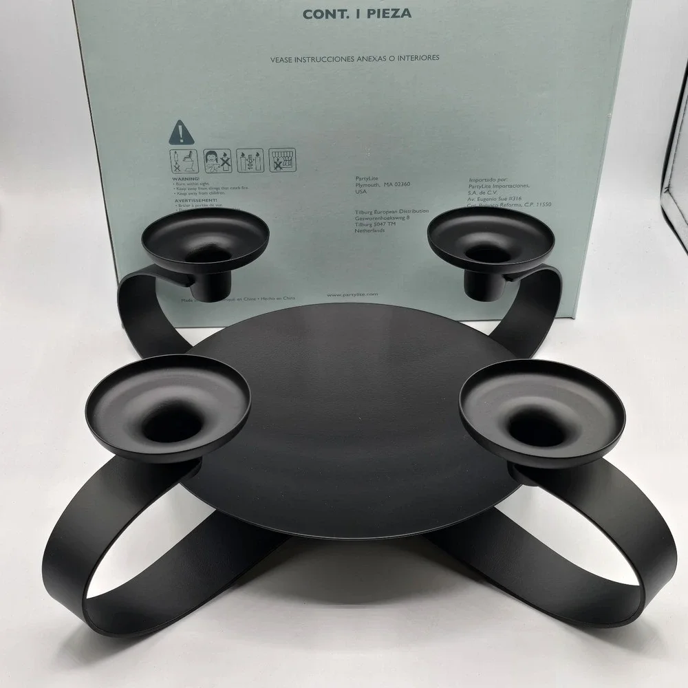 Partylite Contemporary Candle Holder New P90350 Black